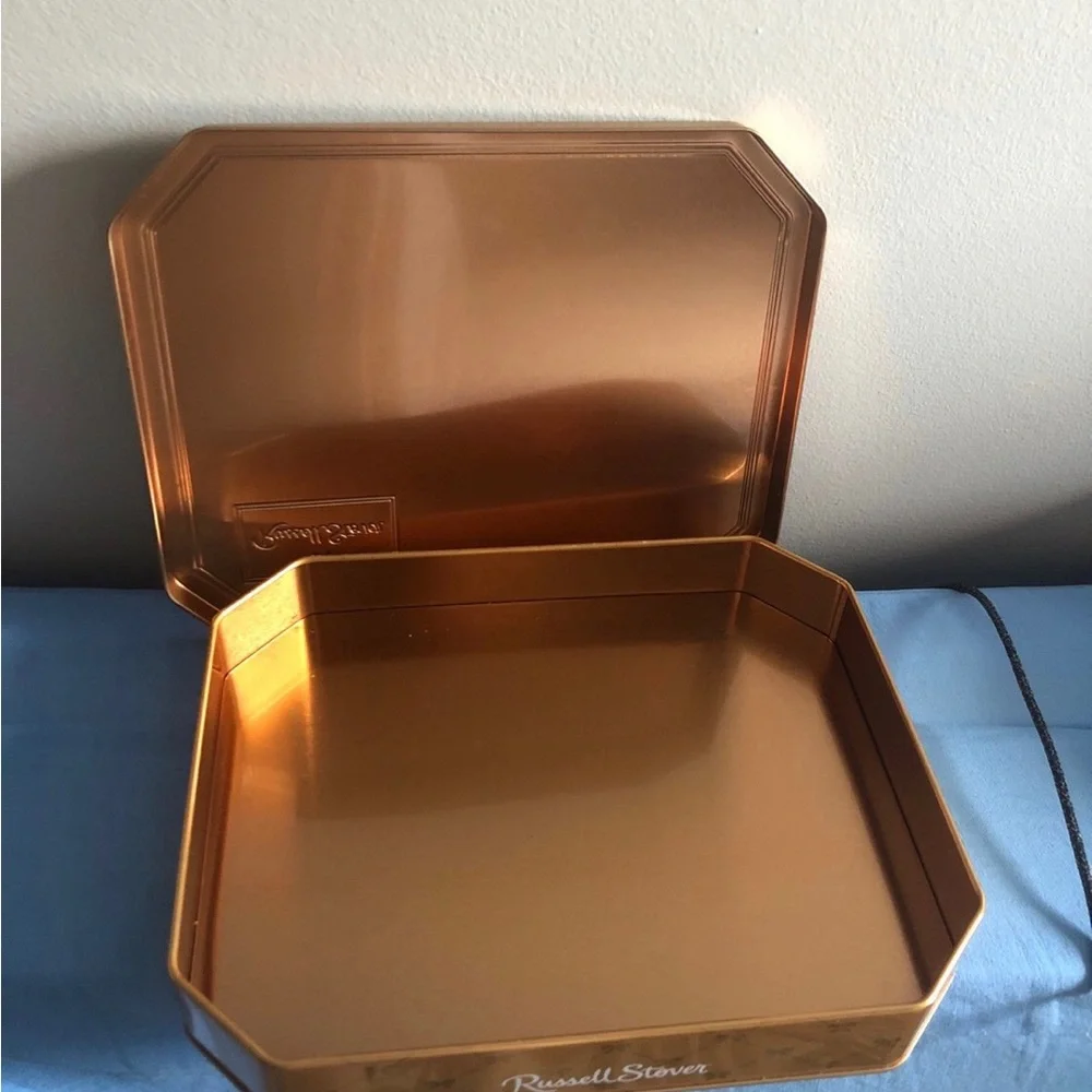Gold Storage Tin Russell Stover 100th Anniversary Box